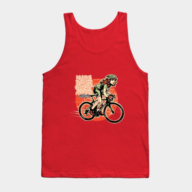 Make Bikes Great Again - Redhead Tank Top by Vlepkaaday